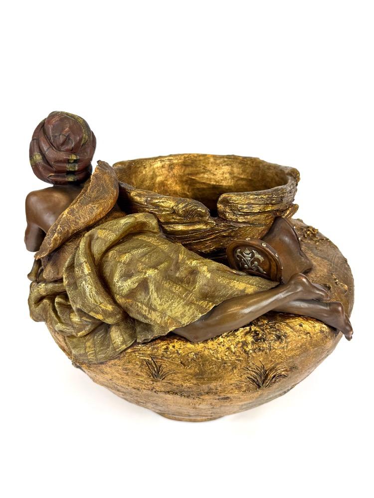 Early 20th-century oriental terracotta sculptural jardinière / cachepot.