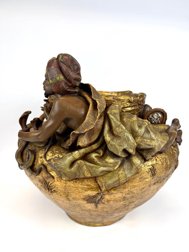 Early 20th-century oriental terracotta sculptural jardinière / cachepot.