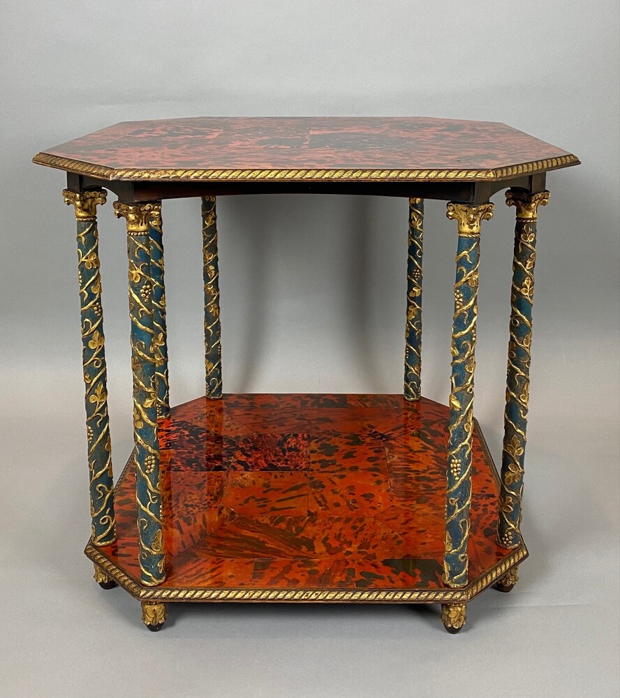 A beautiful Art Deco octagon tortoise shell table by Maison Franck