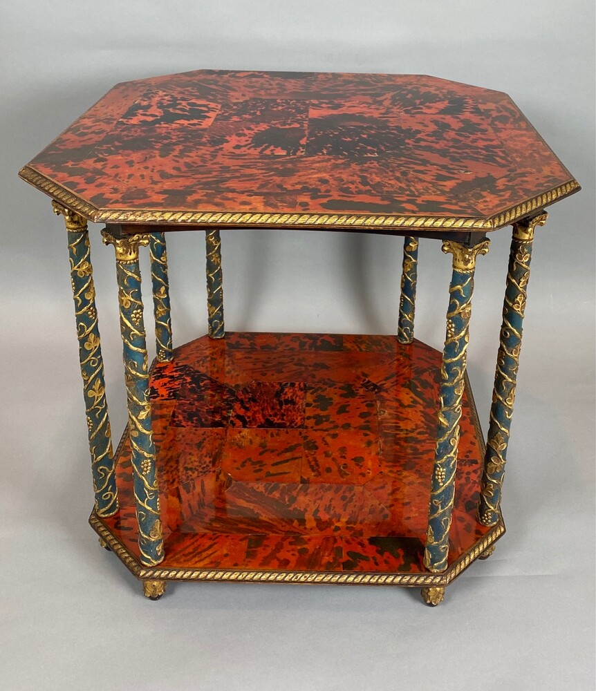 A beautiful Art Deco octagon tortoise shell table by Maison Franck