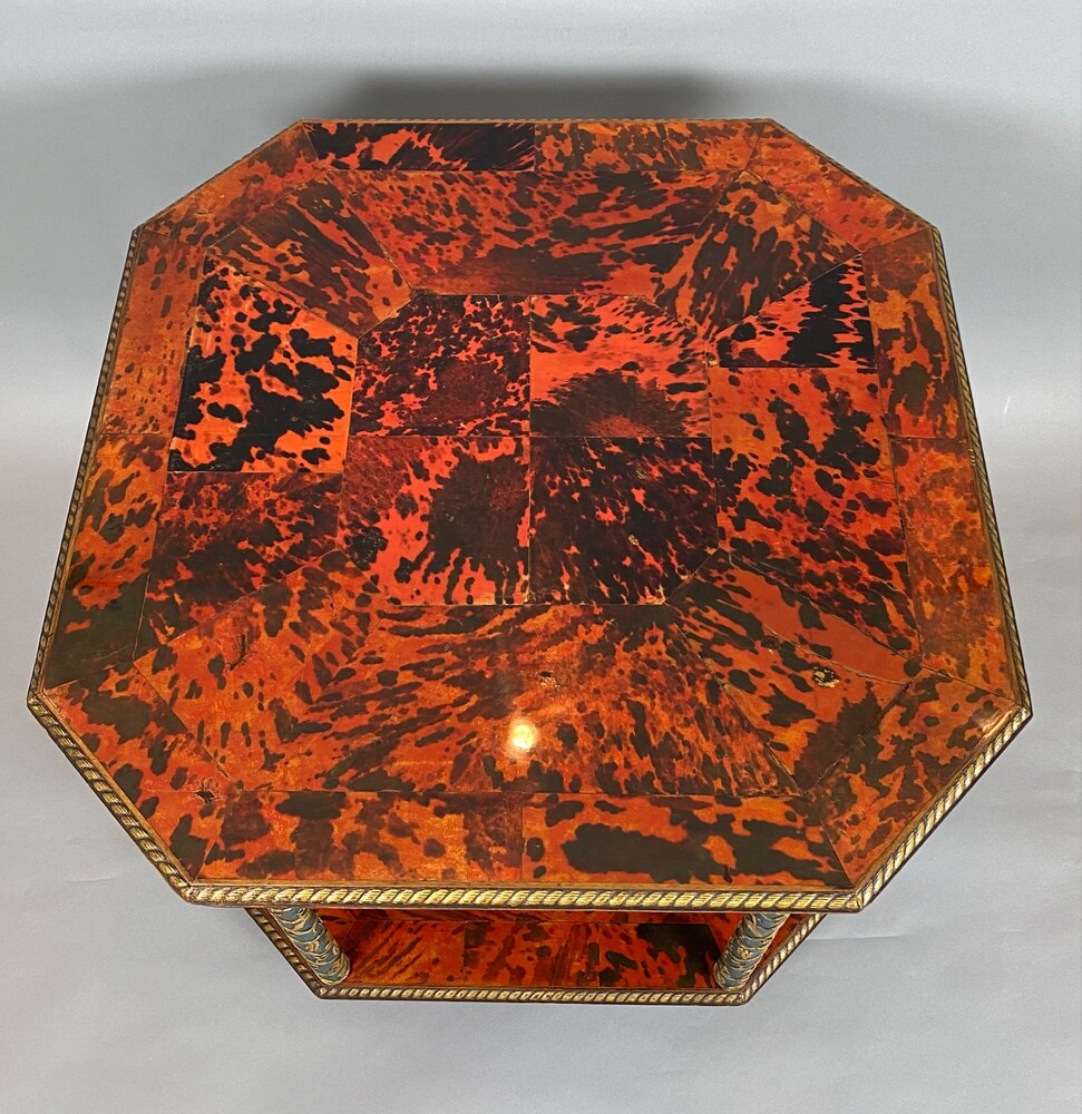 A beautiful Art Deco octagon tortoise shell table by Maison Franck