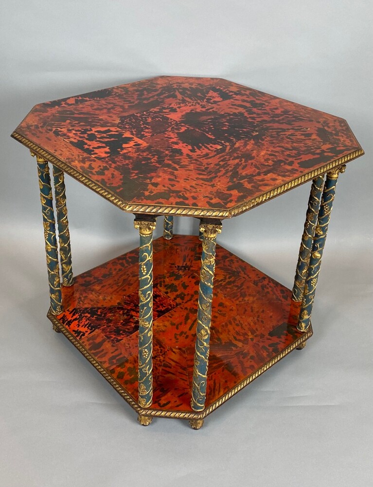 A beautiful Art Deco octagon tortoise shell table by Maison Franck