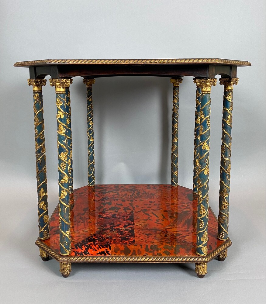 A beautiful Art Deco octagon tortoise shell table by Maison Franck
