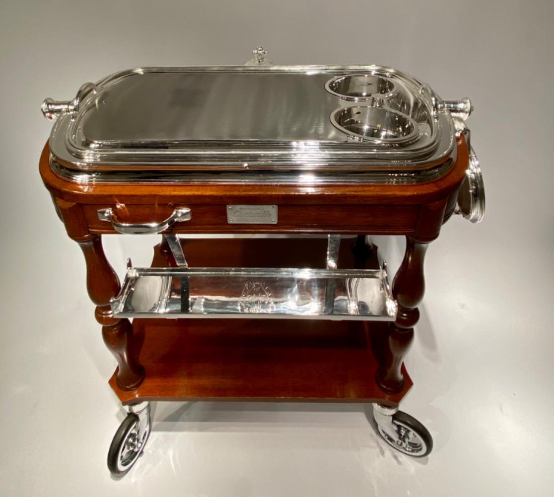 A beautiful early 20th century chariot or carving trolley by Christofle Paris