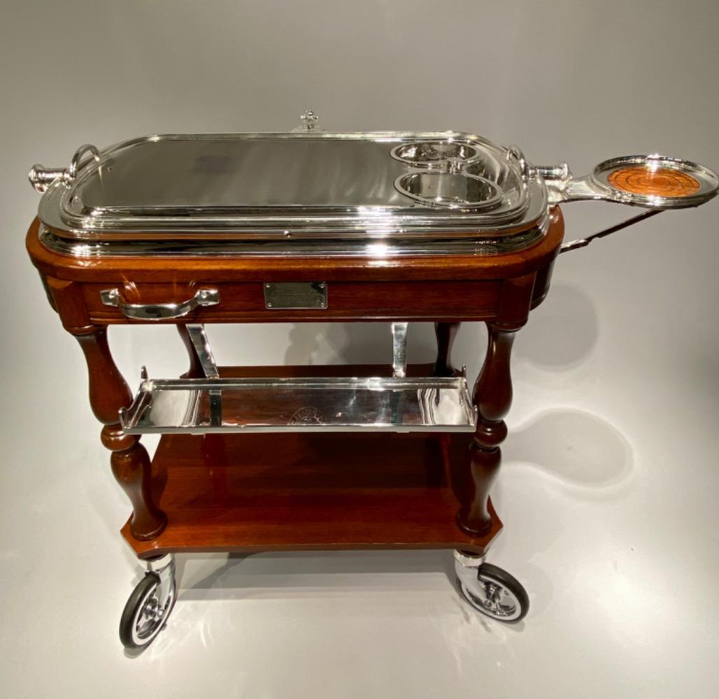 A beautiful early 20th century chariot or carving trolley by Christofle Paris