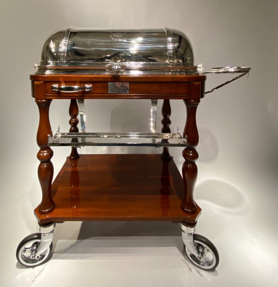 A beautiful early 20th century chariot or carving trolley by Christofle Paris