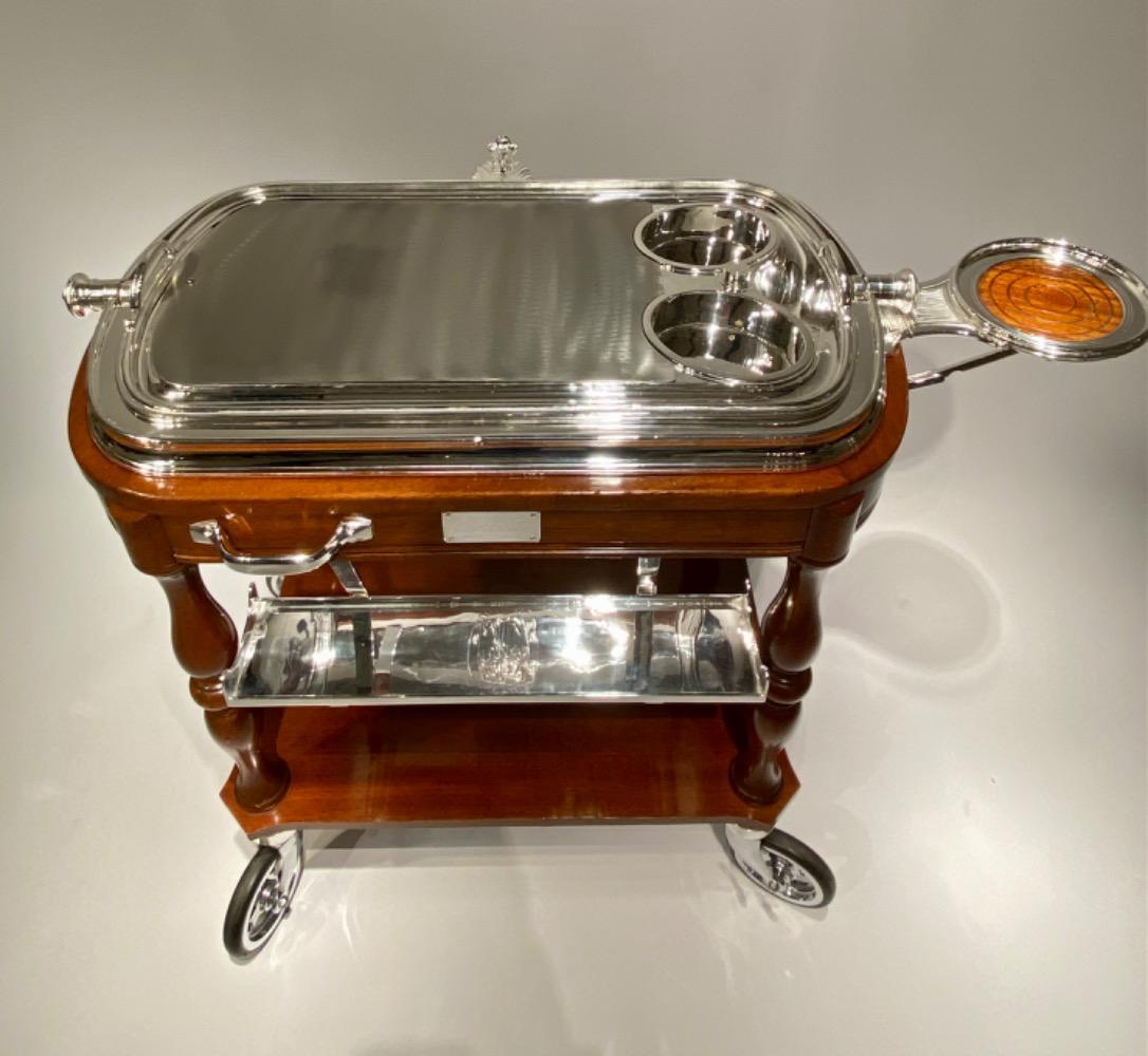 A beautiful early 20th century chariot or carving trolley by Christofle Paris