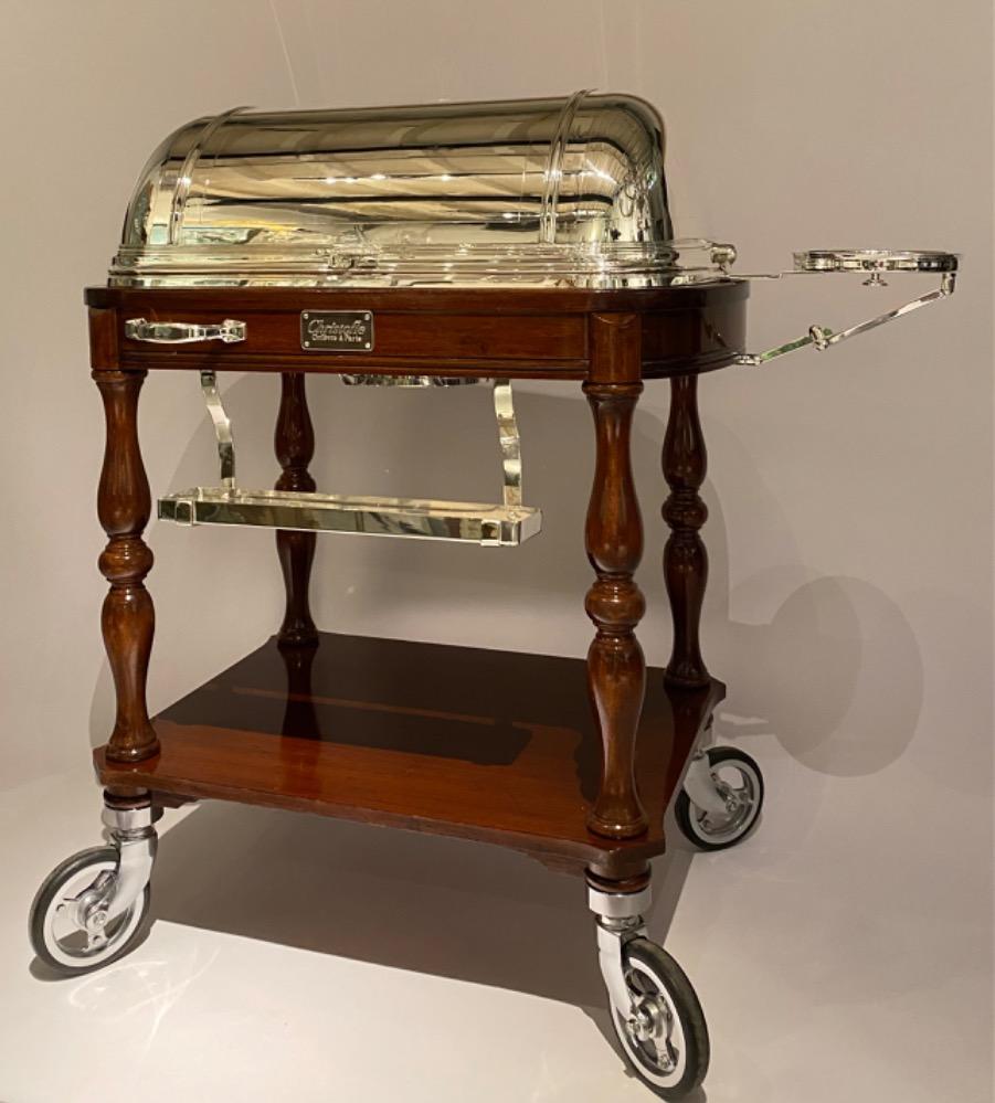 A beautiful early 20th century chariot or carving trolley by Christofle Paris  