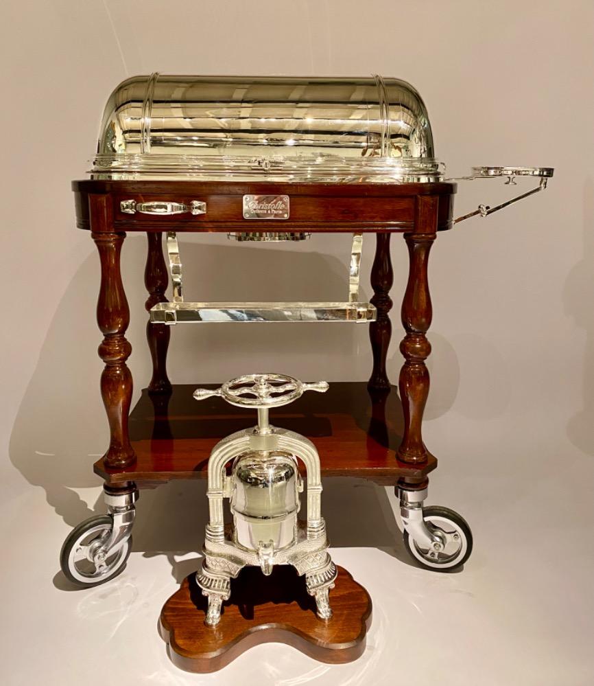 A beautiful early 20th century chariot or carving trolley by Christofle Paris  