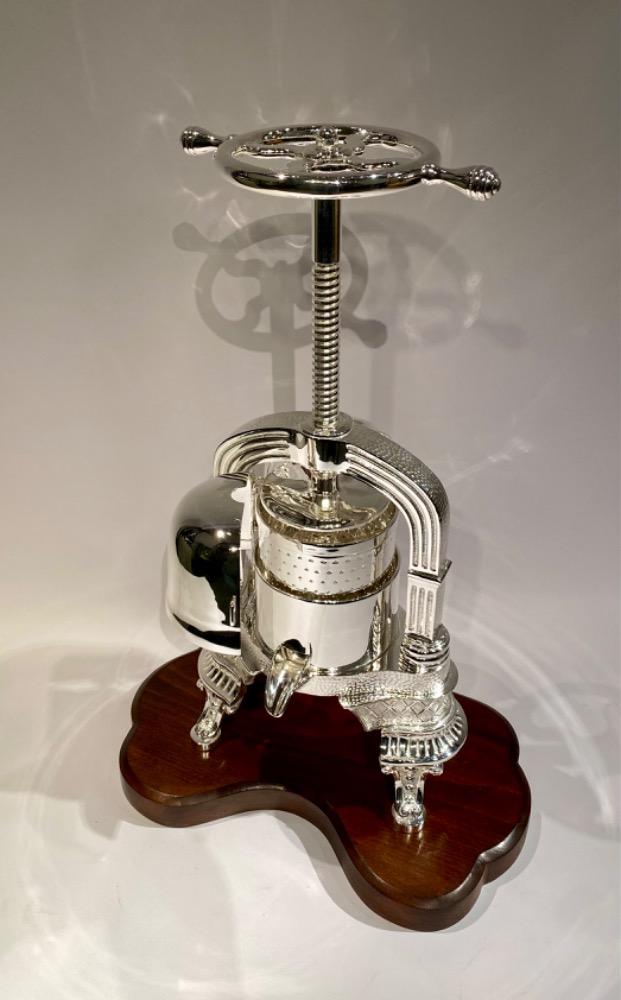 A beautiful early 20th century silver plated Duck press / Lobster press  