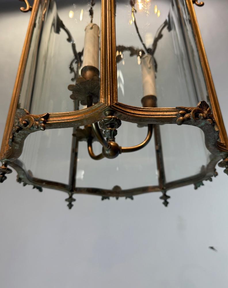 A bronze Louis XVI style lantern