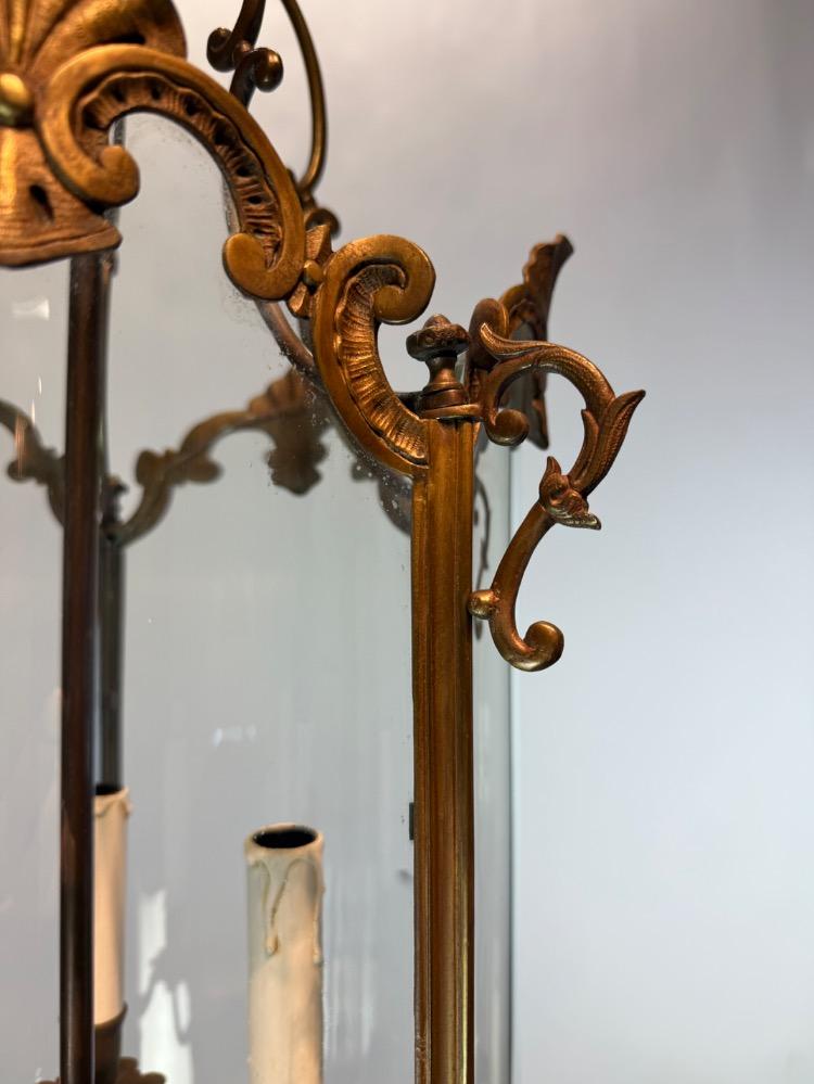 A bronze Louis XVI style lantern