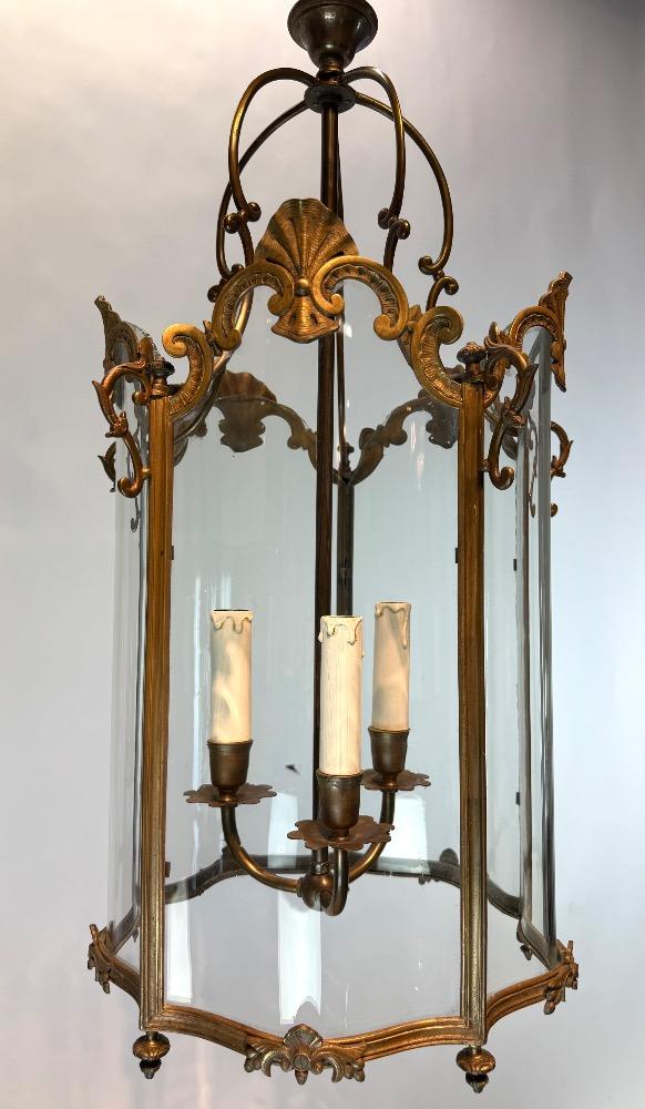A bronze Louis XVI style lantern
