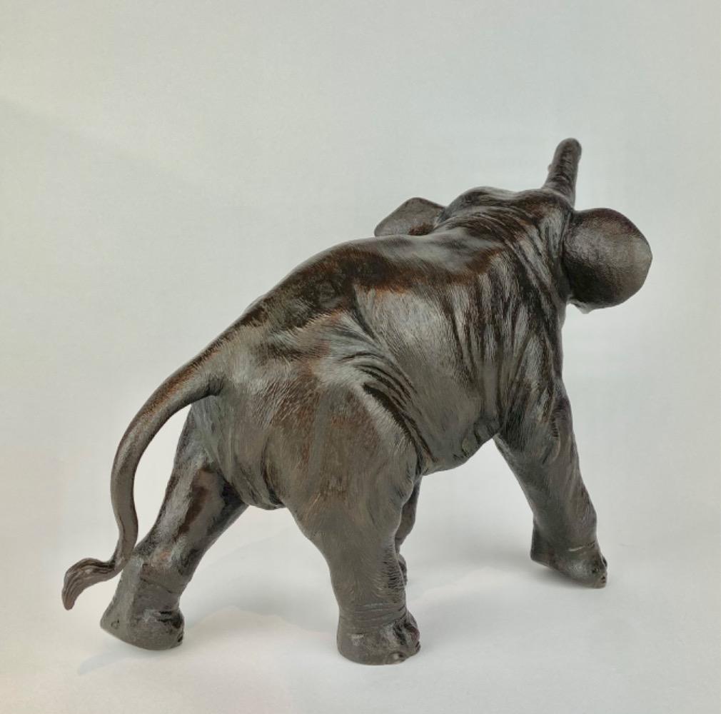 A fine Japanese bronze sculpture of a elephant, Meiji period, Japan, XIXth Century.
