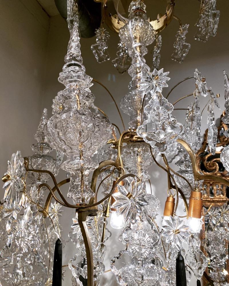 A large 19th century crystal chandelier. 