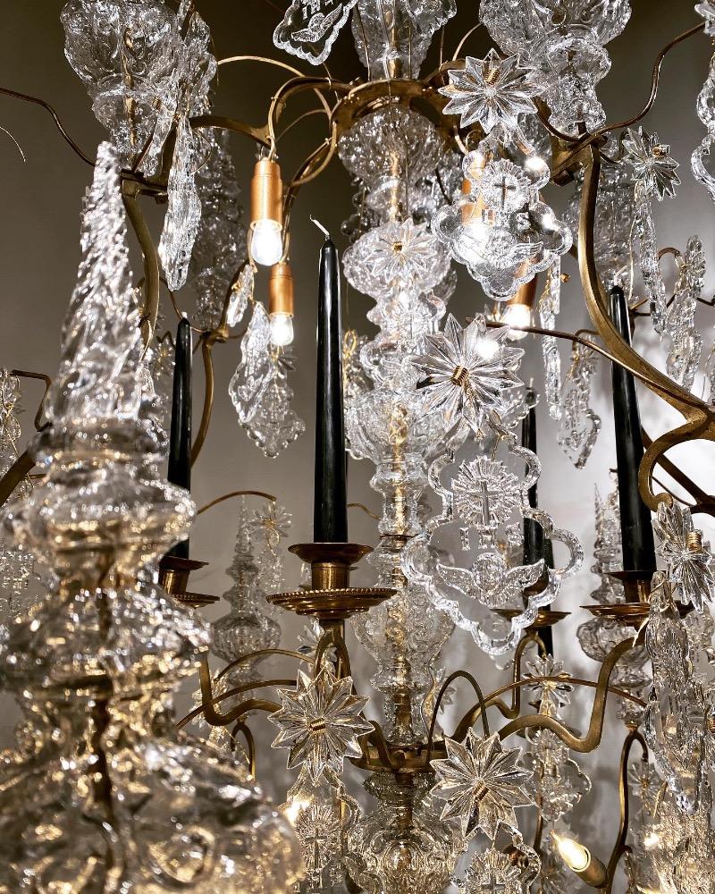 A large 19th century crystal chandelier. 