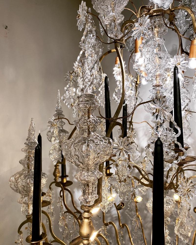 A large 19th century crystal chandelier. 