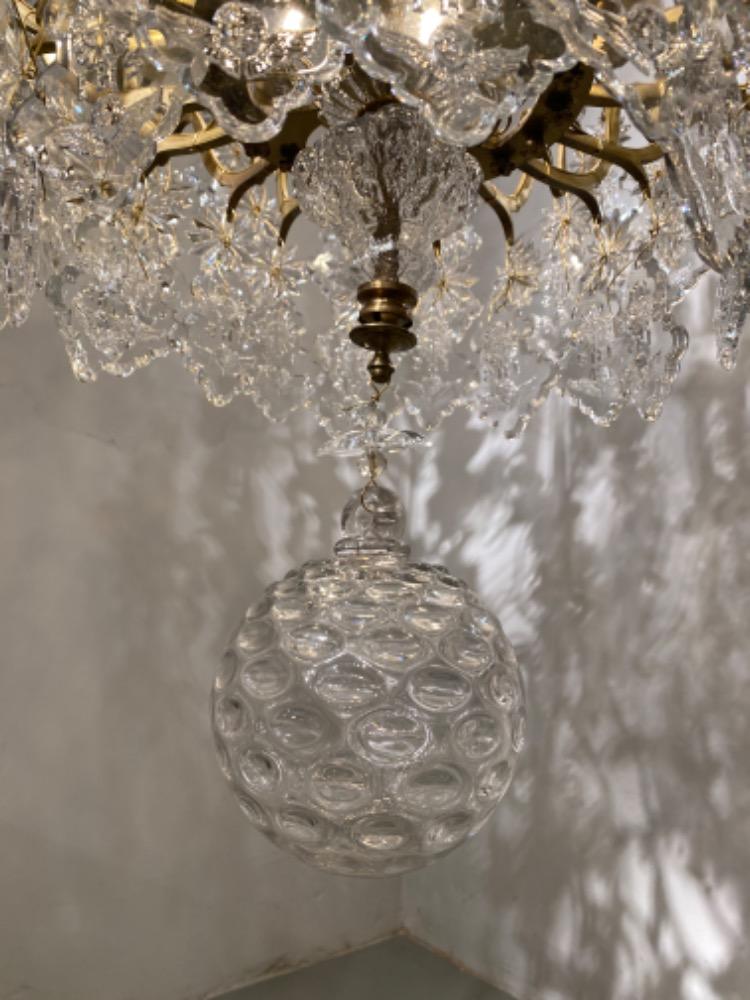 A large 19th century crystal chandelier. 