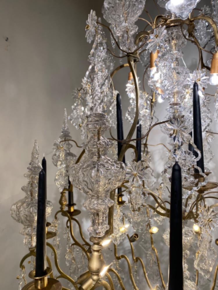 A large 19th century crystal chandelier. 