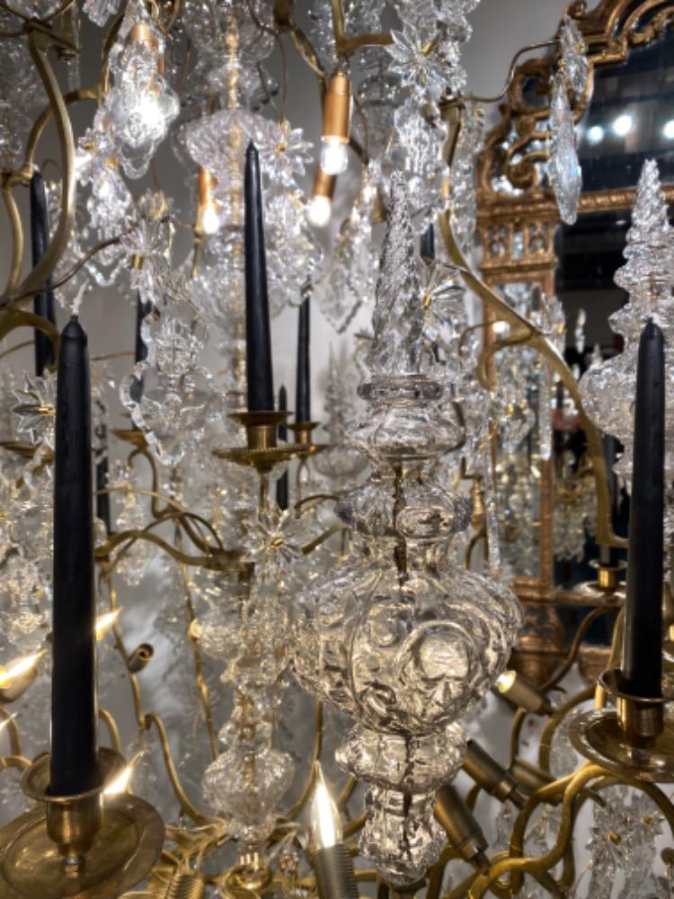 A large 19th century crystal chandelier. 