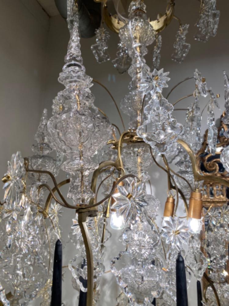 A large 19th century crystal chandelier. 