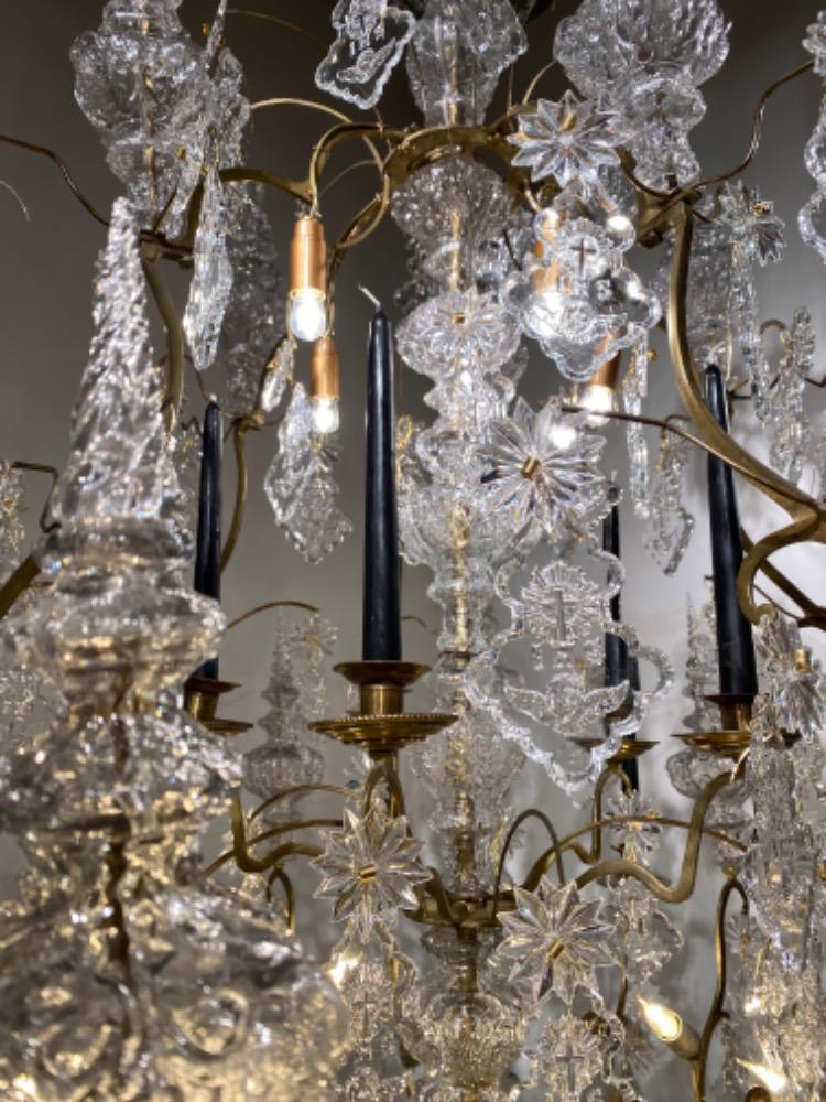 A large 19th century crystal chandelier. 