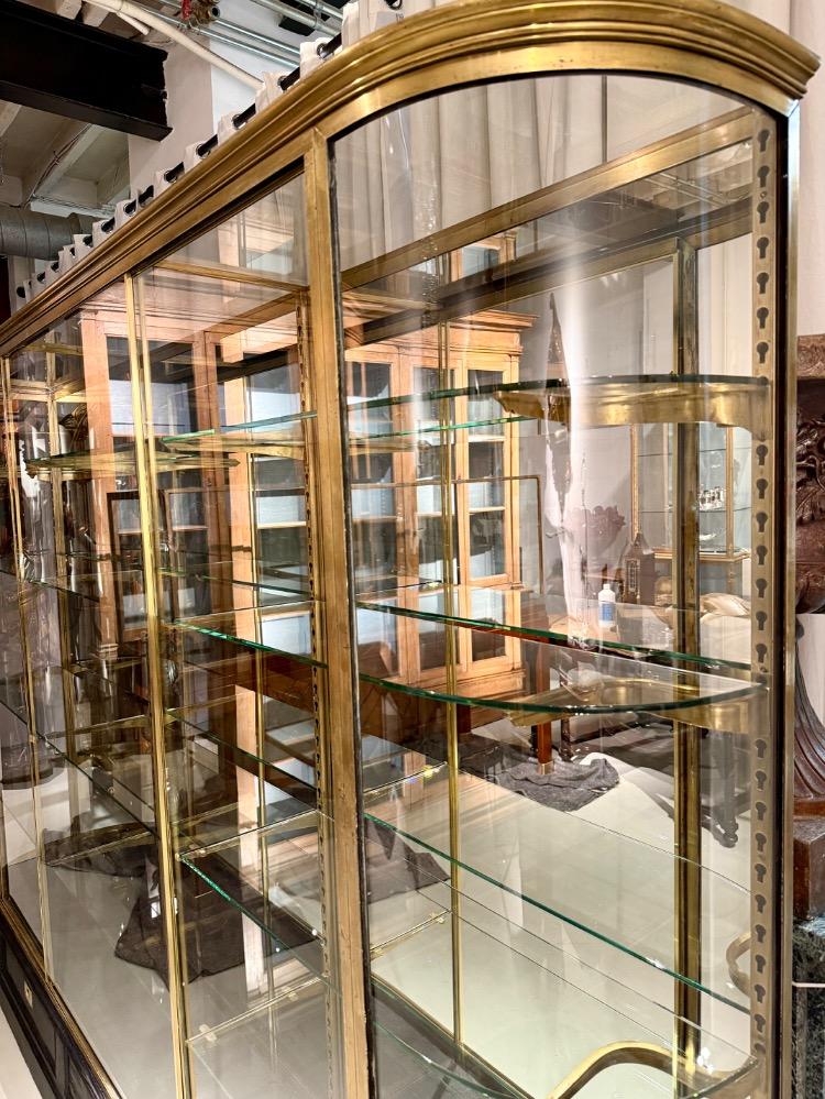 A large brass display cabinet