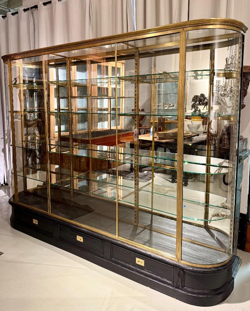 A large brass display cabinet