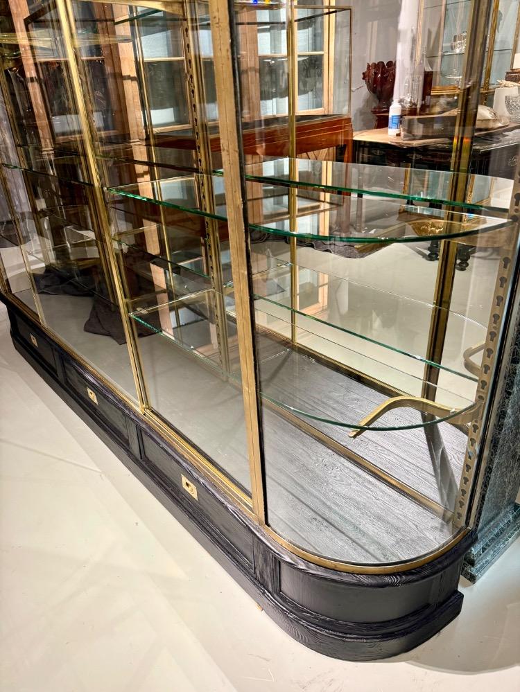 A large brass display cabinet