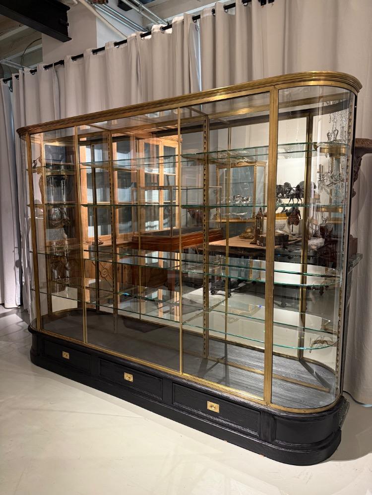 A large brass display cabinet