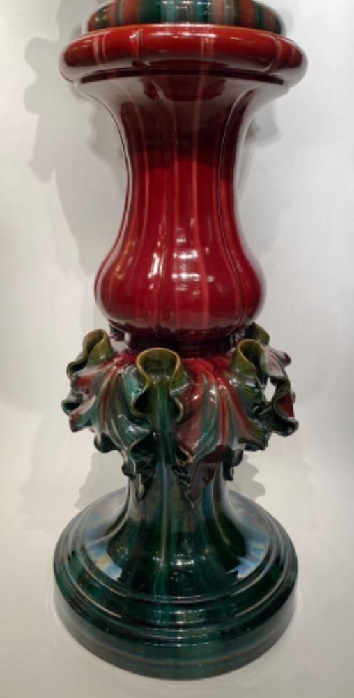 A late 19thC Majolica jardinière and stand by Jérôme Massier