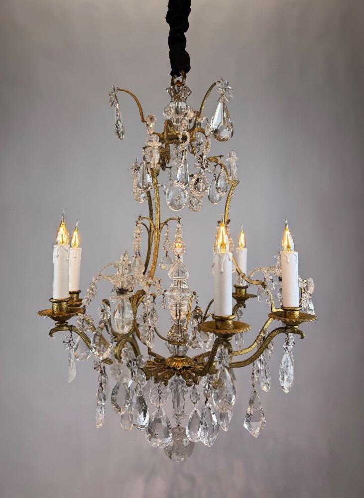 A Rock Crystal chandelier 
