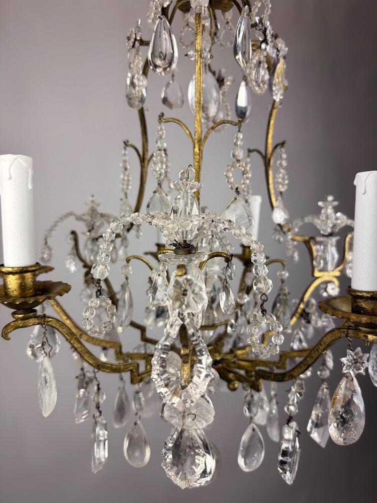 A Rock Crystal chandelier 