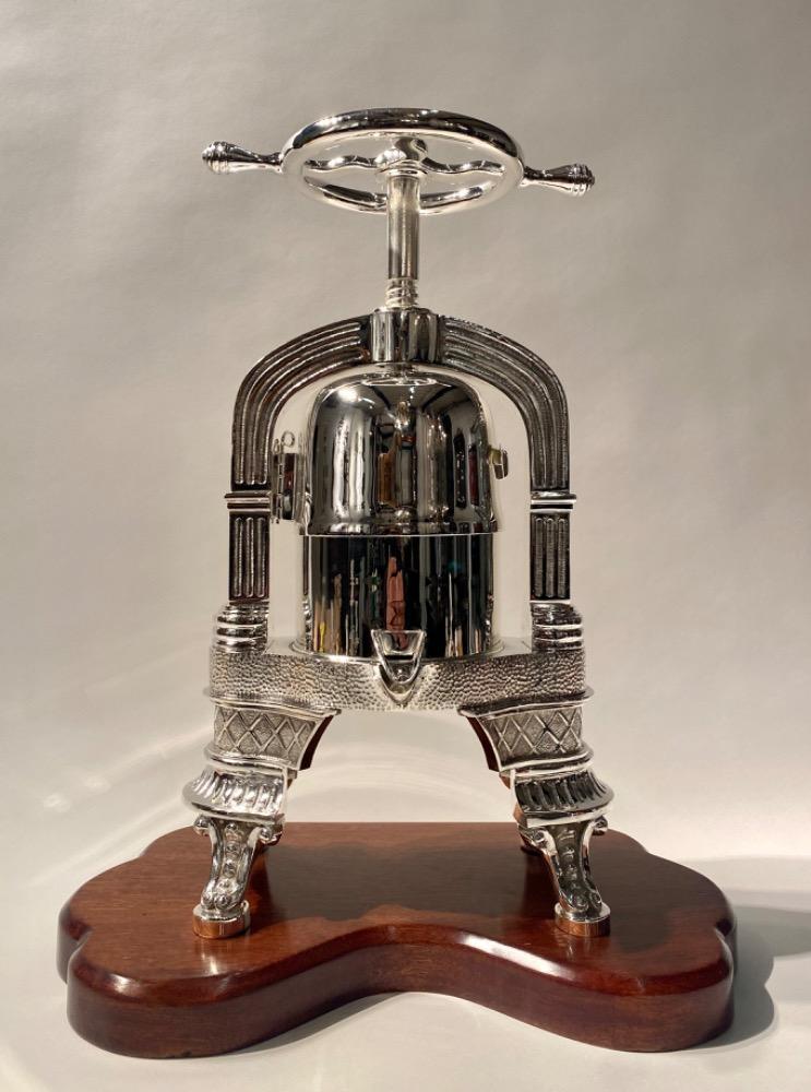 A silver plated Duck press / Lobster press. 
