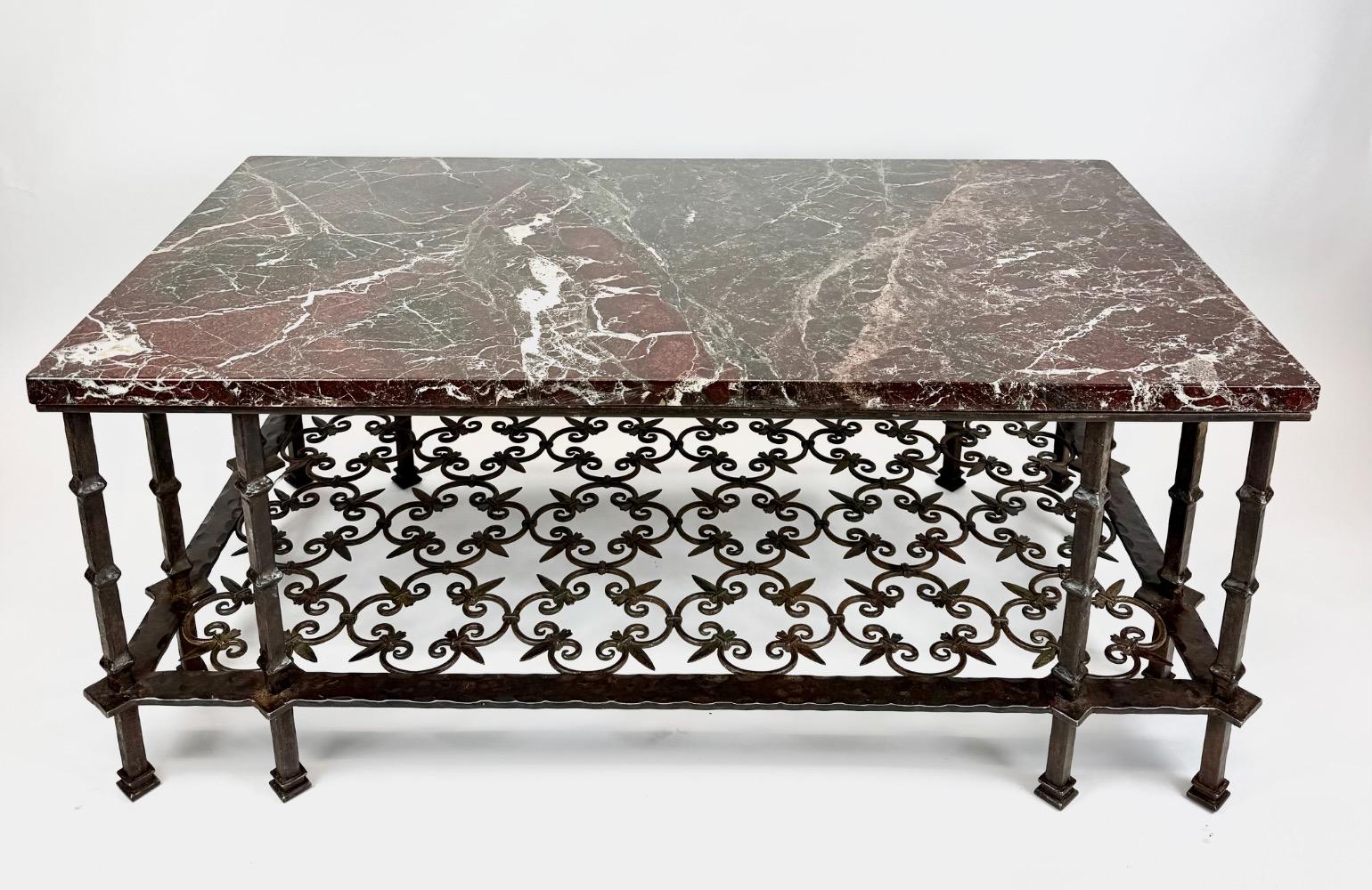 A Spanish iron coffee table. 