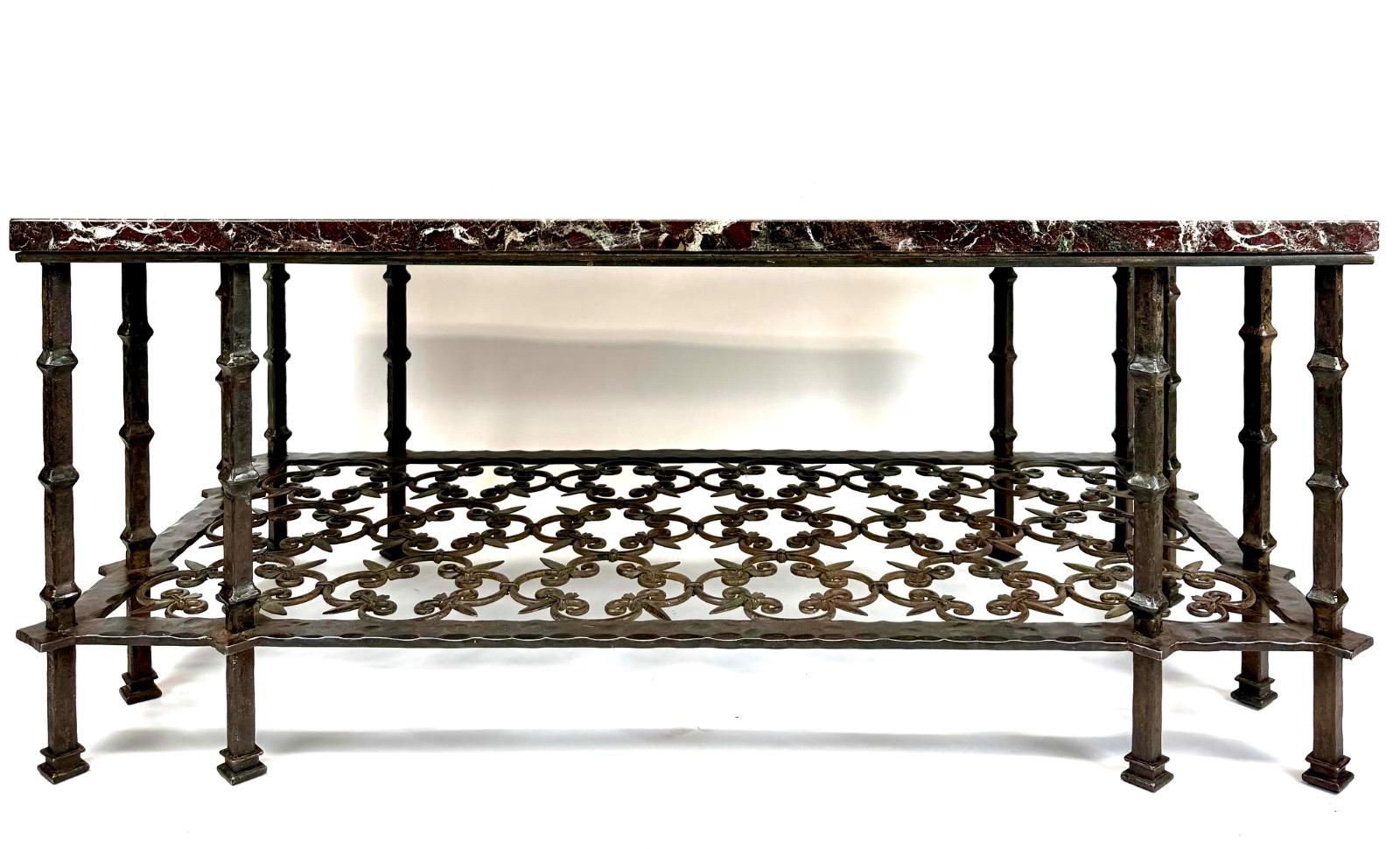 A Spanish iron coffee table. 