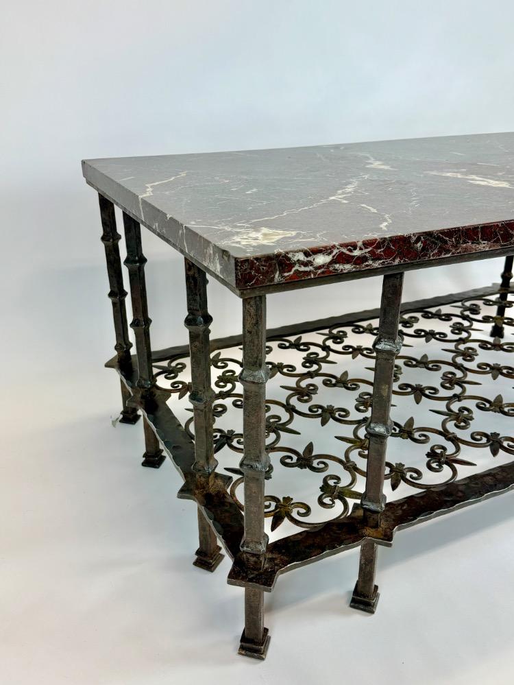 A Spanish iron coffee table. 