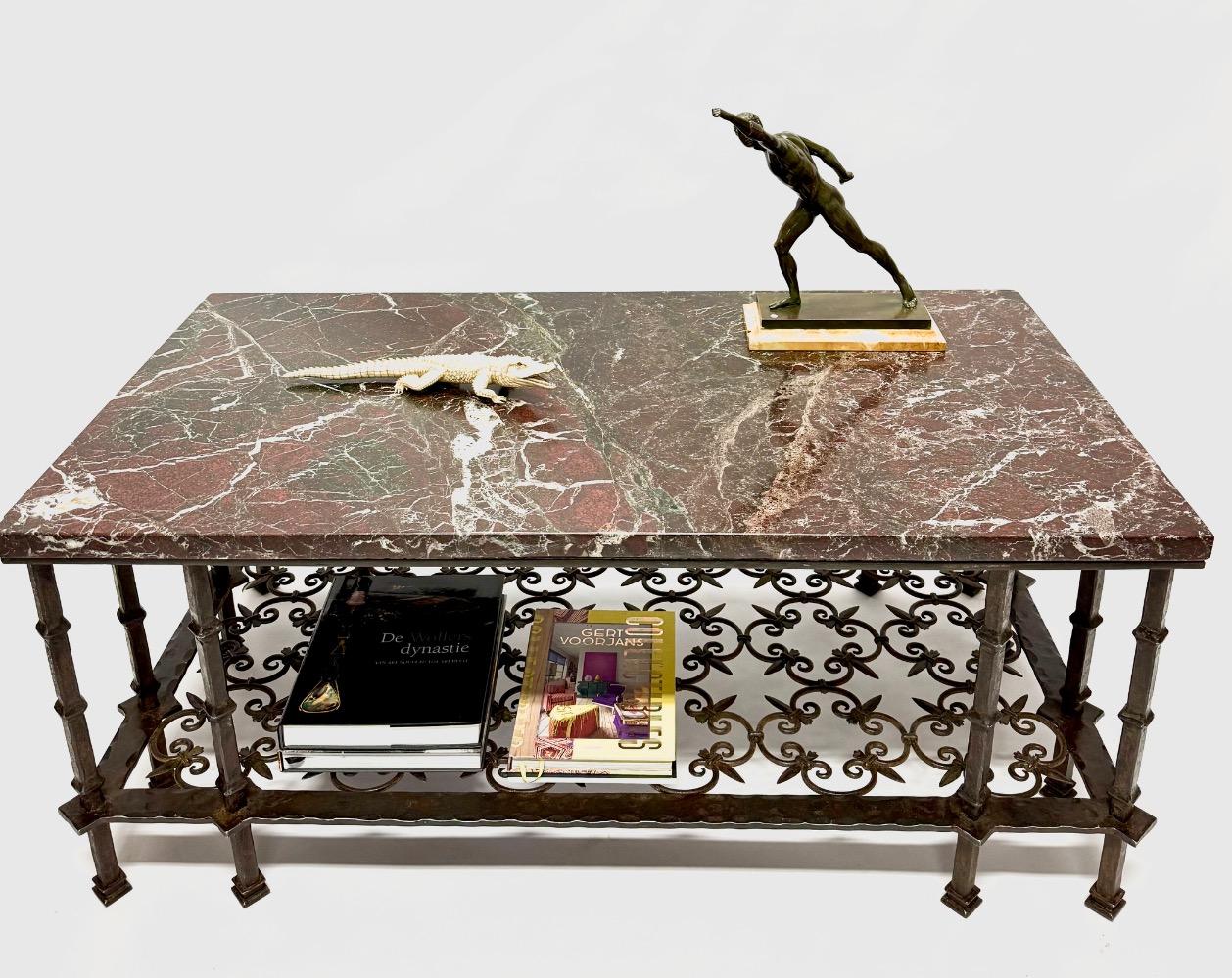 A Spanish iron coffee table. 