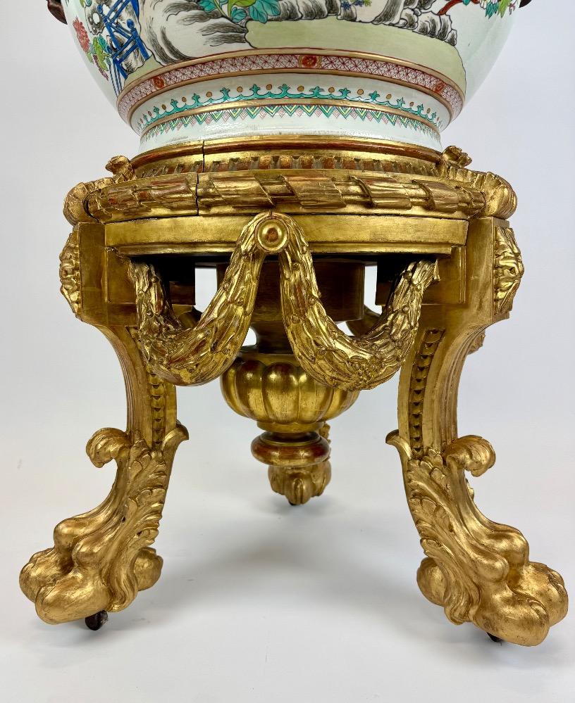 A superb 19thC Samson Paris famille rose fish-bowl/ jardinière 