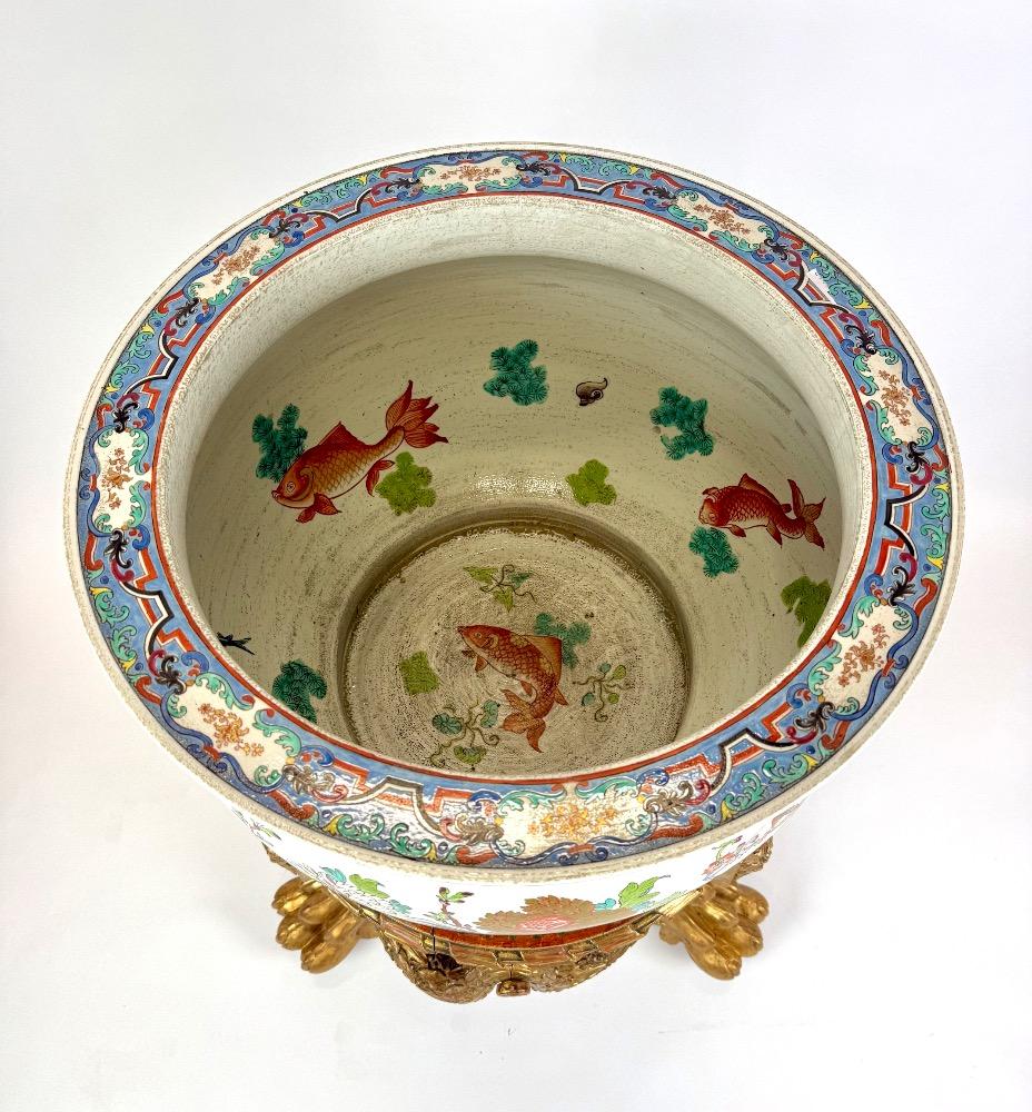 A superb 19thC Samson Paris famille rose fish-bowl/ jardinière 