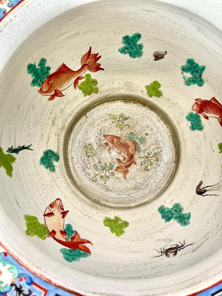 A superb 19thC Samson Paris famille rose fish-bowl/ jardinière 