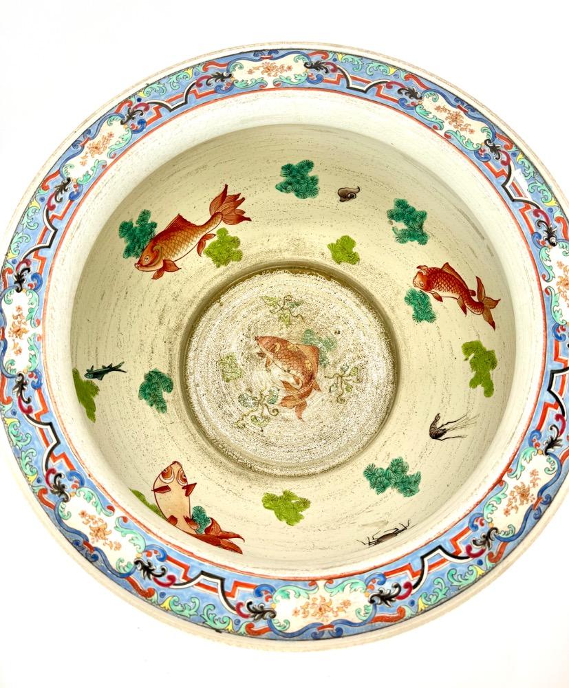 A superb 19thC Samson Paris famille rose fish-bowl/ jardinière 
