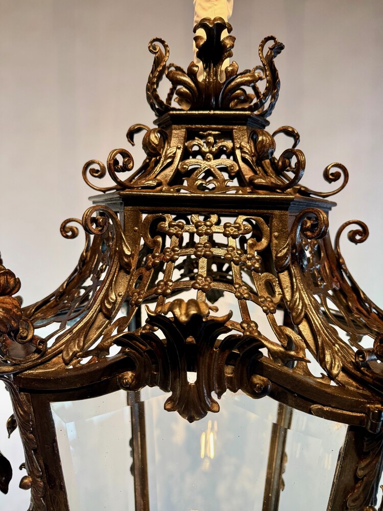A Wrought Iron Lantern From The Late 19th Century By Valerian Gillar