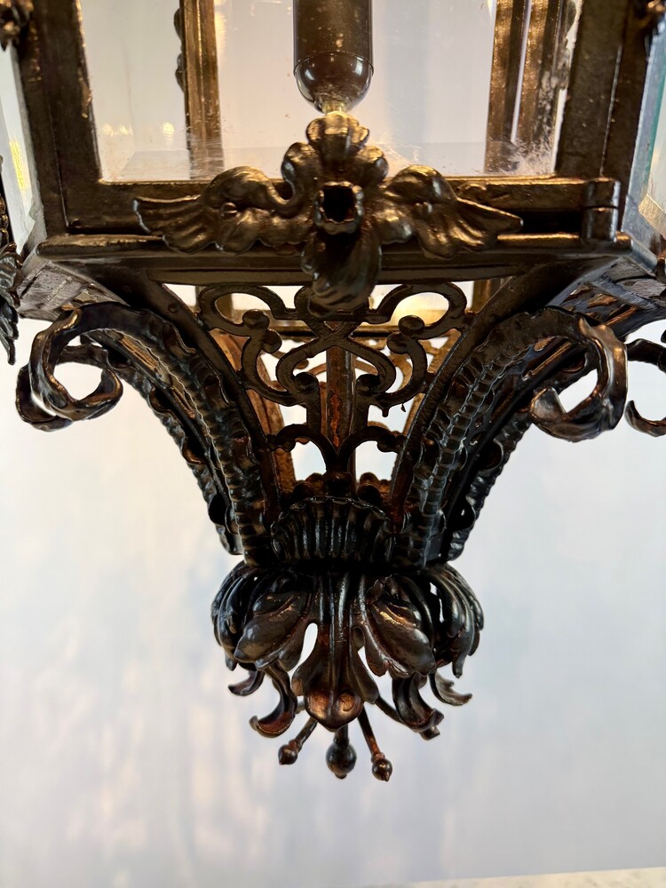 A Wrought Iron Lantern From The Late 19th Century By Valerian Gillar