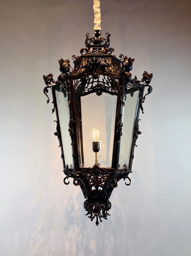 A Wrought Iron Lantern From The Late 19th Century By Valerian Gillar