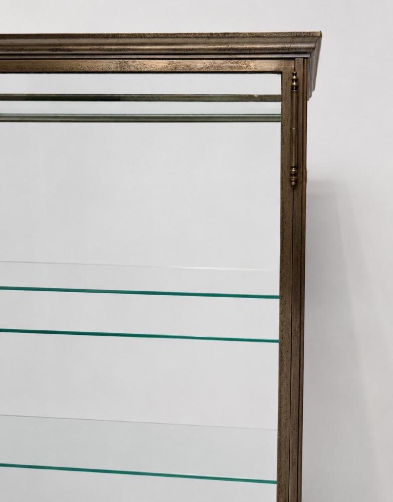An early 20thC. iron display cabinet. 