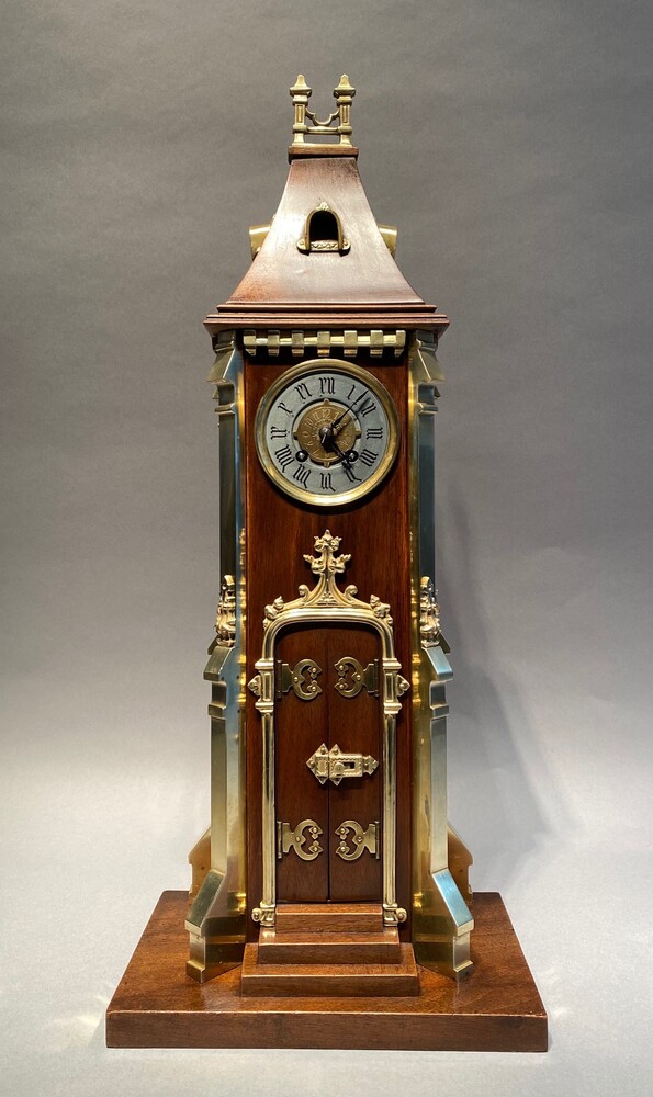 An early 20thC.  scale model of a clock tower.