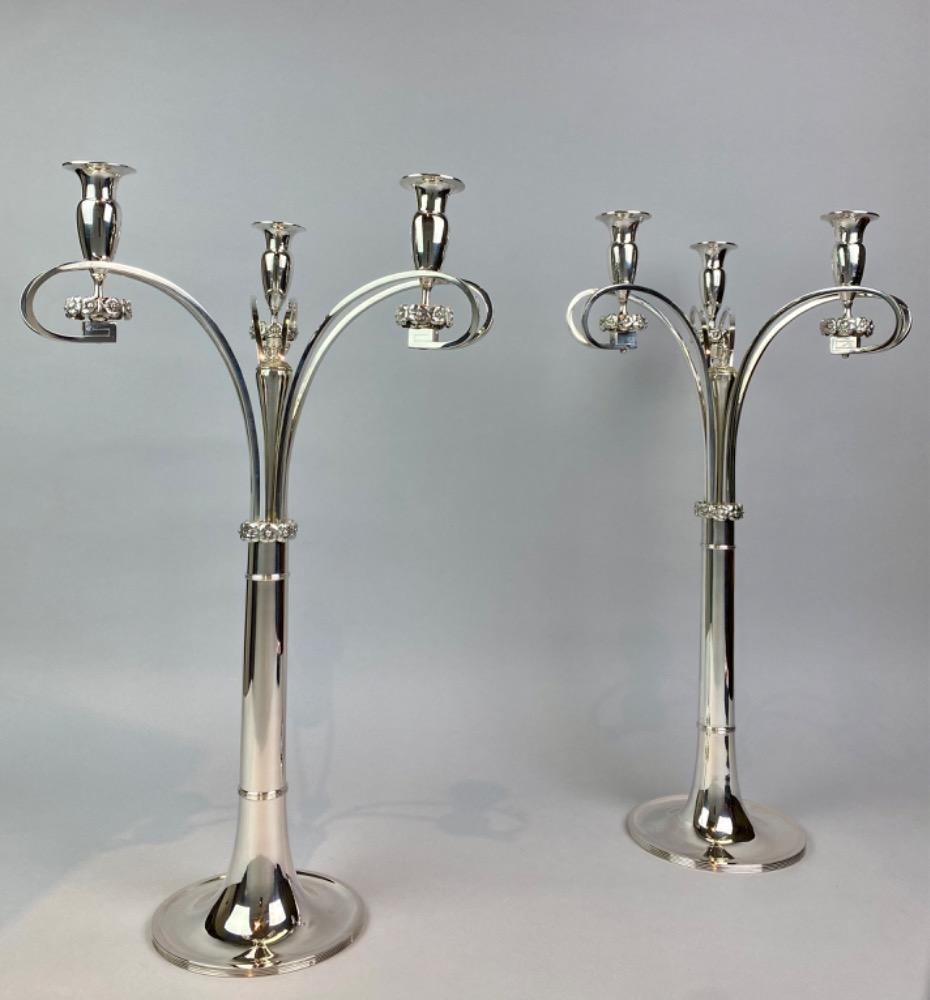 An elegant pair of Austro-Hungarian solid silver Biedermeier style candelabra.