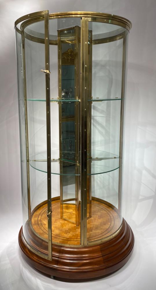 An exceptional round display cabinet