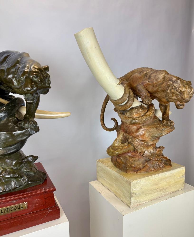 An important plaster cast by Alfons Lambert Baggen (Geleen 1862-1937 Borgerhout). Circa 1900-1920s  Signed A. Baggen.